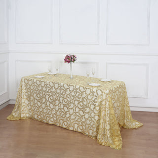 Add a Touch of Opulence with the Gold Sequin Tablecloth