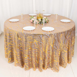 Add a Touch of Luxury with the Rose Gold Wave Mesh Round Tablecloth Add a Touch of Luxury with the Rose Gold Wave Mesh Round Tablecloth
