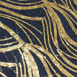 Transform Your Table with the Black Gold Wave Mesh Tablecloth