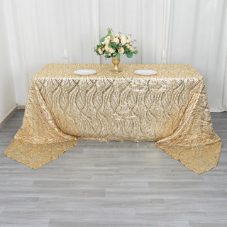Elevate Your Tablescapes with the Champagne Wave Mesh Tablecloth