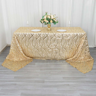 Elevate Your Tablescapes with the Champagne Wave Mesh Tablecloth Elevate Your Tablescapes with the Champagne Wave Mesh Tablecloth