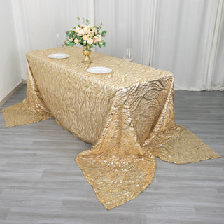 Enhance Your Event Décor with the Champagne Wave Mesh Tablecloth