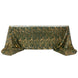 90x156inch Hunter Emerald Green Gold Wave Mesh Rectangular Tablecloth With Embroidered Sequins