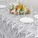 90x156inch White Black Wave Mesh Rectangular Tablecloth With Embroidered Sequins