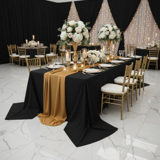 Elegant banquet setup with floral centerpieces and gold accents.