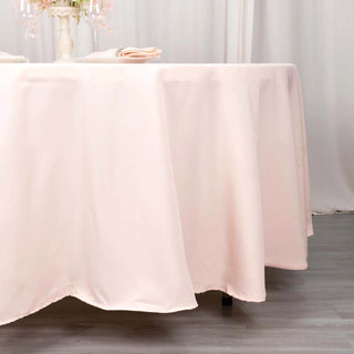 Create a Memorable Event with the Blush 108" Premium Polyester Round Tablecloth Create a Memorable Event with the Blush 108" Premium Polyester Round Tablecloth
