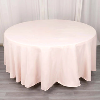 Elevate Your Event with the Blush 108" Premium Polyester Round Tablecloth Elevate Your Event with the Blush 108" Premium Polyester Round Tablecloth