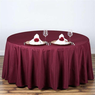Burgundy Seamless Polyester Round Tablecloth