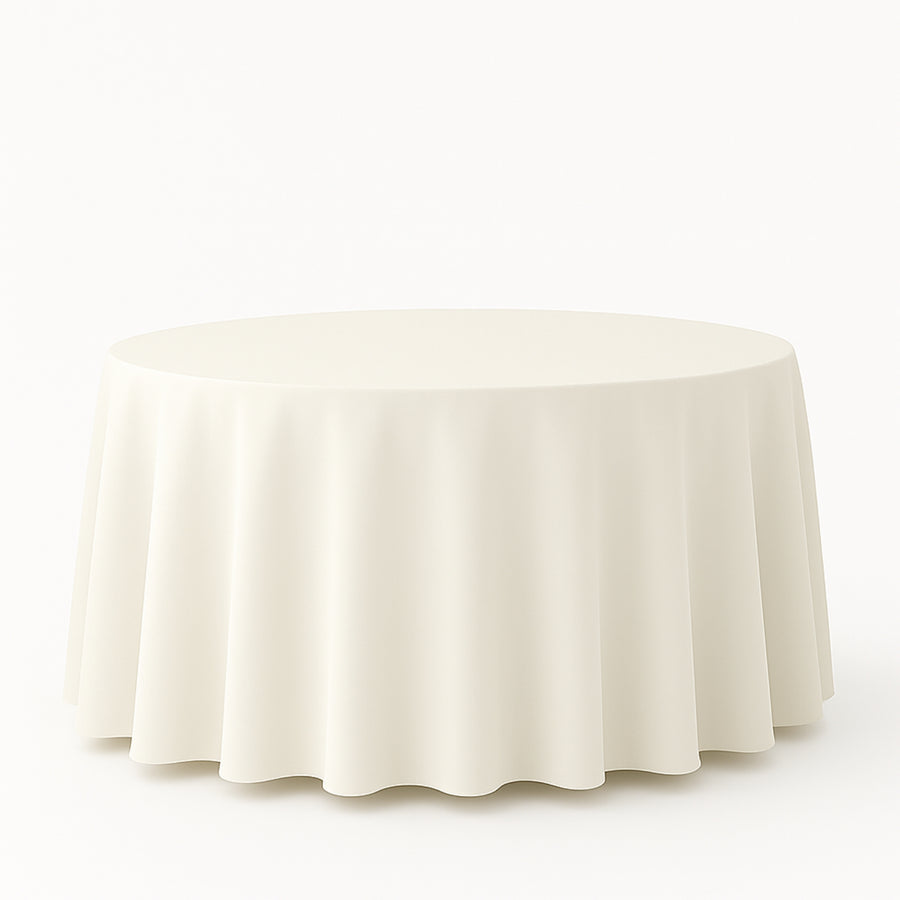 108" Ivory Premium Polyester Round Tablecloth - 220GSM