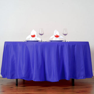 Create a Stunning Tablescape with a 108" Royal Blue Round Tablecloth Create a Stunning Tablescape with a 108" Royal Blue Round Tablecloth