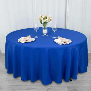 Elevate Your Event with the Royal Blue Premium Polyester Round Tablecloth Elevate Your Event with the Royal Blue Premium Polyester Round Tablecloth