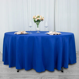 Create a Stunning Event with the Royal Blue Seamless Premium Polyester Round Tablecloth
