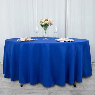 Create a Stunning Event with the Royal Blue Premium Polyester Round Tablecloth Create a Stunning Event with the Royal Blue Premium Polyester Round Tablecloth