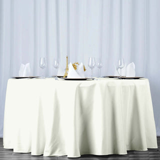 Easy Care and Timeless Elegance: The Ivory Polyester Round Tablecloth Easy Care and Timeless Elegance: The Ivory Polyester Round Tablecloth
