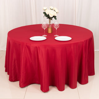 Elevate Your Event with the Wine Seamless Polyester Round Tablecloth