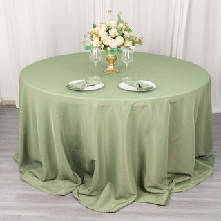 Elevate Your Event with the Dusty Sage Green Polyester Round Tablecloth Elevate Your Event with the Dusty Sage Green Polyester Round Tablecloth