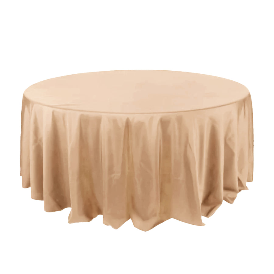 132Inch Nude Seamless Polyester Round Tablecloth