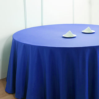 Create Memorable Events with the Royal Blue Seamless Polyester Round Tablecloth