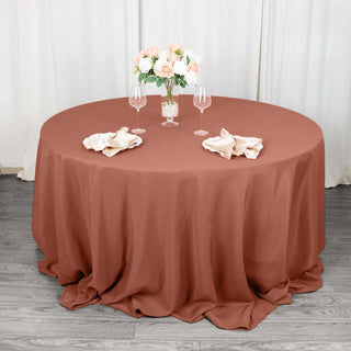 Elevate Your Event with the Terracotta (Rust) Round Tablecloth Elevate Your Event with the Terracotta (Rust) Round Tablecloth