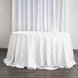 132Inch White Seamless Polyester Round Tablecloth