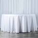 132inch White 200 GSM Seamless Premium Polyester Round Tablecloth