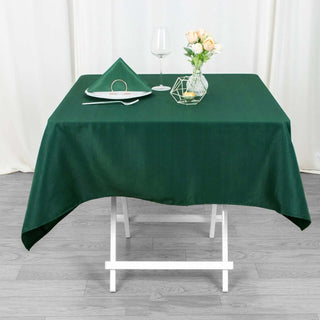 Experience the Luxury of the Hunter Emerald Green Polyester Square Tablecloth Experience the Luxury of the Hunter Emerald Green Polyester Square Tablecloth