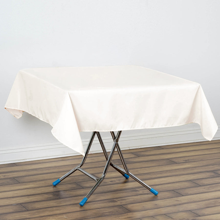 54"x54" Ivory Premium Polyester Square Tablecloth - 220GSM