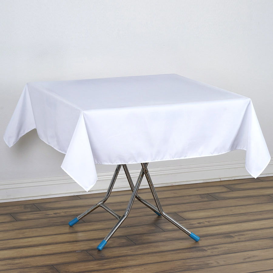 54"x54" White Premium Polyester Square Tablecloth - 220GSM