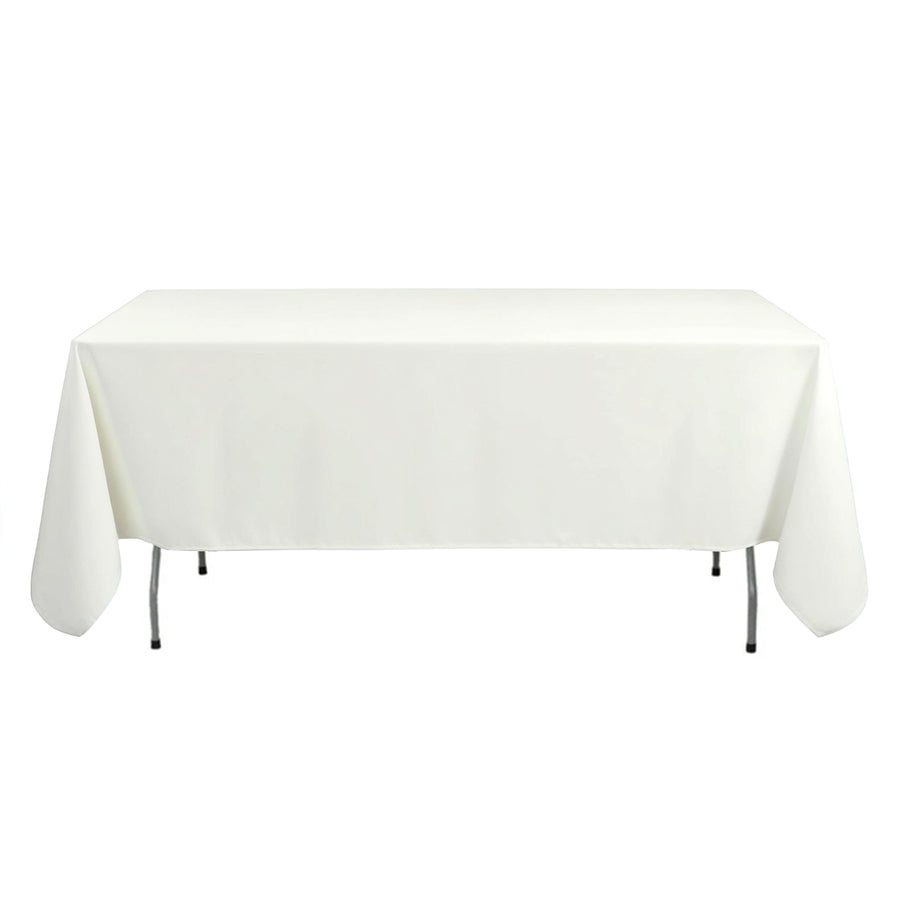 54"x96" Ivory Premium Polyester Rectangular Tablecloth - 220GSM