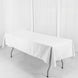 54"x96" White Polyester Linen Rectangle Tablecloth