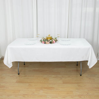 White Seamless Premium Polyester Rectangle Tablecloth - The Perfect Addition to Your Event Decor