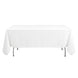54"x96" White Premium Polyester Rectangle Tablecloth - 220GSM