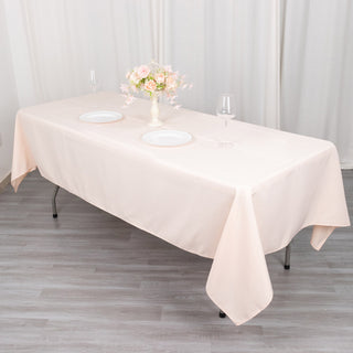 Experience Luxury with the Blush Seamless Polyester Tablecloth