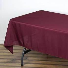 Experience Luxury and Style with the Burgundy Polyester Rectangular Tablecloth Experience Luxury and Style with the Burgundy Polyester Rectangular Tablecloth