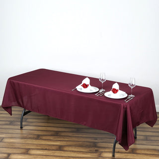 Add Elegance to Your Event with the Burgundy Seamless Polyester Rectangular Tablecloth