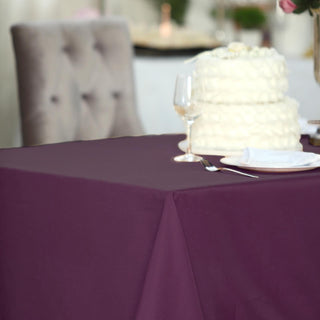 Enhance Your Event Decor with the Eggplant Seamless Polyester Rectangular Tablecloth