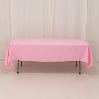 <strong>Premium Pink Polyester Rectangular Tablecloth</strong> <strong>Premium Pink Polyester Rectangular Tablecloth</strong>