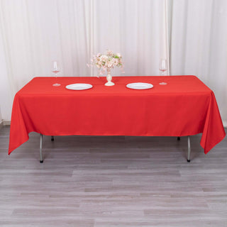 Elevate Your Event Decor with the Stunning 60"x102" Red Premium Polyester Rectangular Tablecloth Elevate Your Event Decor with the Stunning 60"x102" Red Premium Polyester Rectangular Tablecloth
