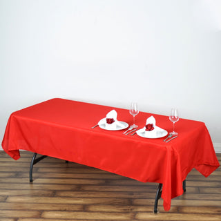 Add Elegance to Your Event with the Red Seamless Polyester Tablecloth