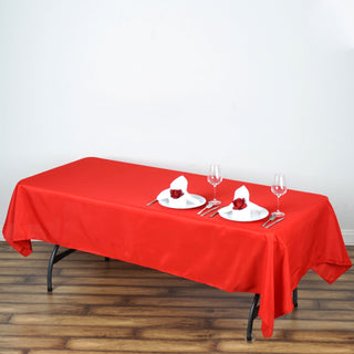 Add Elegance to Your Event with the Red Polyester Tablecloth Add Elegance to Your Event with the Red Polyester Tablecloth