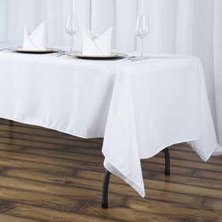 White Seamless Premium Polyester Rectangular Tablecloth - Add Elegance to Your Event Decor