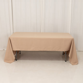 <strong>Elegant Nude Polyester Rectangular Tablecloth for Any Event</strong> <strong>Elegant Nude Polyester Rectangular Tablecloth for Any Event</strong>