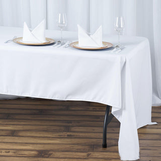 Elevate Your Event with the Premium White Polyester Tablecloth