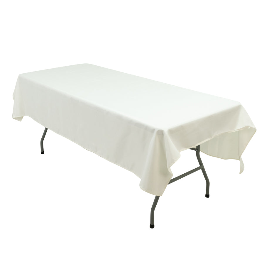 Polyester Tablecloth 60×84 Ivory – Rectangle, Washable & Wrinkle-Resistant, Perfect for Parties