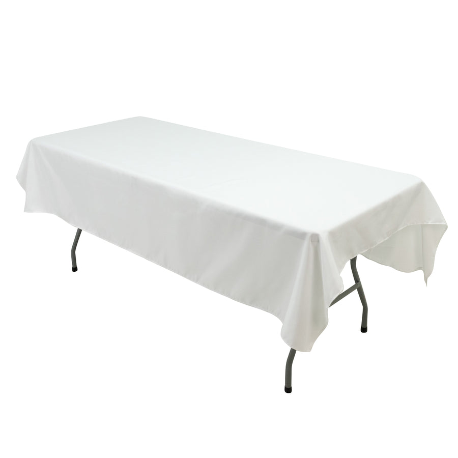 Polyester Tablecloth 60×84inch White – Rectangle, Washable & Wrinkle-Resistant, Perfect for Parties
