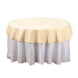 70" Round Beige Polyester Linen Tablecloth