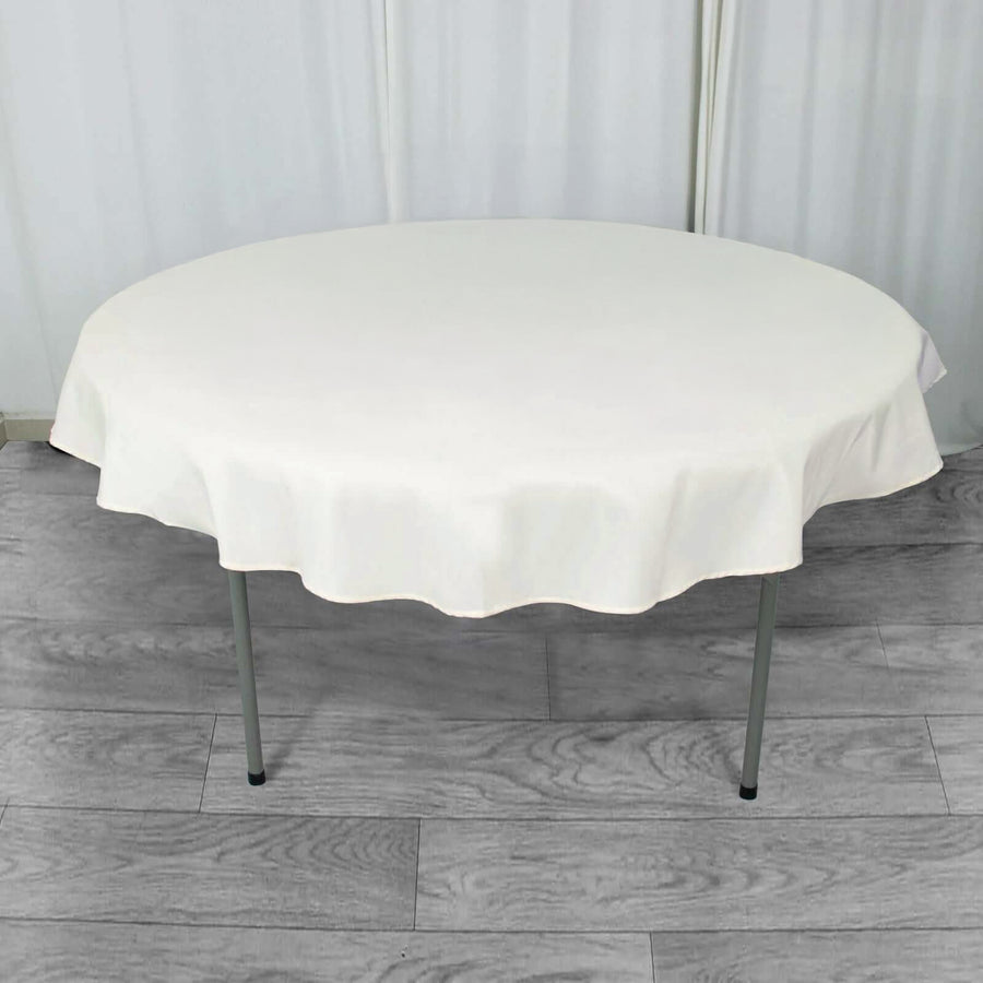 70" Ivory Premium Polyester Round Tablecloth - 220GSM