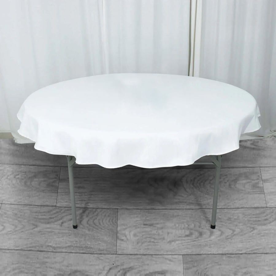 70" White Premium Polyester Round Tablecloth - 220GSM