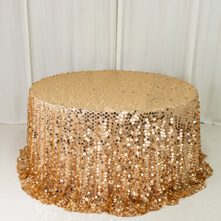 <strong>Gold Big Payette Sequin Round Tablecloth</strong> <strong>Gold Big Payette Sequin Round Tablecloth</strong>