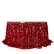 Sequin 132inch Round Tablecloth Red - Big Payette Table Cover